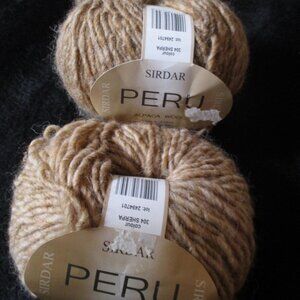 Lot of Two Sirdar Peru Alpaca Wool Yarn Skeins 304 Sherpa